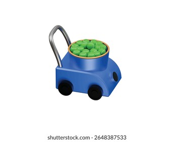 ball cart icon 3d illustration render