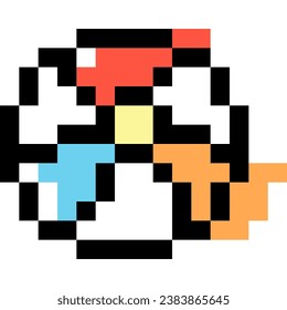 Ball cartoon icon in pixel style