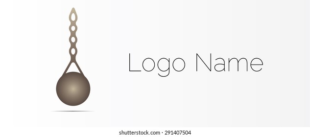 Ball and chain, abstract icon.