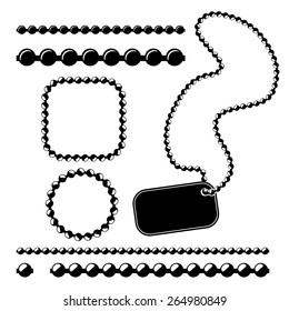 Ball Chain Frames, Vector Stencil For Borders, Dividers