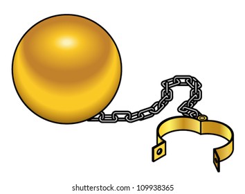 A ball and chain - golden luxury version.