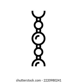 ball chain line icon vector. ball chain sign. isolated contour symbol black illustration