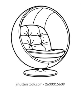 Ball Chair coloring page line art
