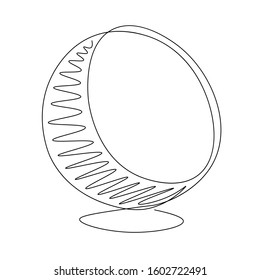 Ball Chair line drawing vector. Furniture line icon. Isolated icon. Design linear artwork element. Flat design. one-line object.
