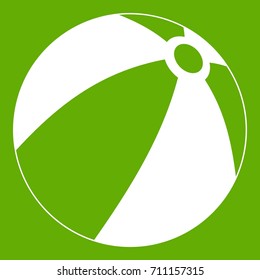 Ball for children to play icon white isolated on green background. Vector illustration