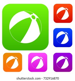 Ball for children to play set icon color in flat style isolated on white. Collection sings vector illustration
