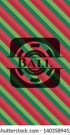 Ball christmas badge background. Vector Illustration. Detailed.