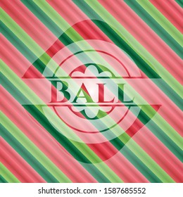 Ball christmas badge background. Vector Illustration. Detailed.