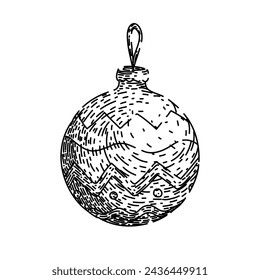 ball christmas hand drawn. letter border, vector red, frame tree ball christmas vector sketch. isolated black illustration
