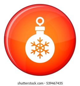 Ball for the Christmas tree icon in red circle isolated on white background vector illustration