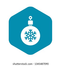 Ball for the Christmas tree icon in simple style isolated vector illustration