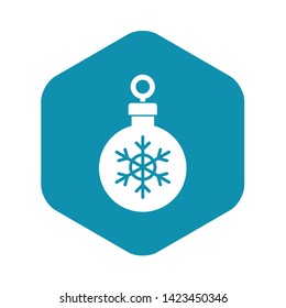 Ball for the Christmas tree icon in simple style on a white background vector illustration