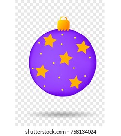 ball Christmas tree ornament on a transparent background ,vector illustration