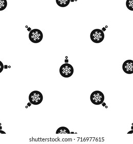 Ball for the Christmas tree pattern repeat seamless in black color for any design. Vector geometric illustration
