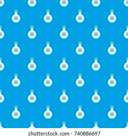 Ball for the Christmas tree pattern repeat seamless in blue color for any design. Vector geometric illustration