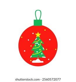 Ball, Christmas tree toy, holiday decoration, bright colored picture, transparent background.