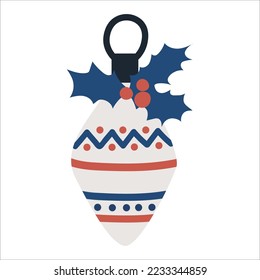 Pelota para árbol de navidad. Vector. Dibujo de mano