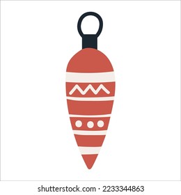 Pelota para árbol de navidad. Vector. Dibujo de mano