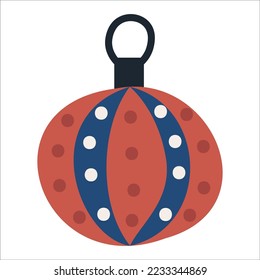 Pelota para árbol de navidad. Vector. Dibujo de mano