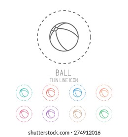 Ball. Clean thin line style sport icon set. Vector Illustration EPS10.