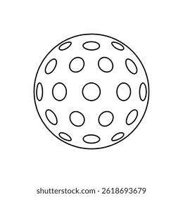Ball close up for pickleball line icon. Equipment for sport game. Vector illustration