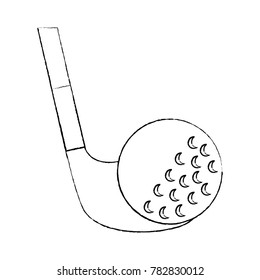 ball and club golf icon image 