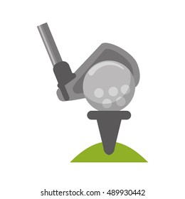 Ball and club of golf sport design