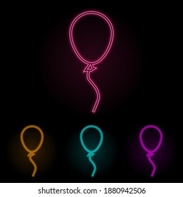 juego de neón color bola. Línea delgada simple, vector de contorno de iconos web para ui y ux, sitio web o aplicación móvil