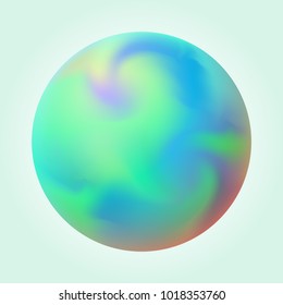 Ball with color overflows. Abstract design. Vector illustration.
