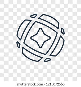 Ball concept vector linear icon isolated on transparent background, Ball concept transparency concept in outline style