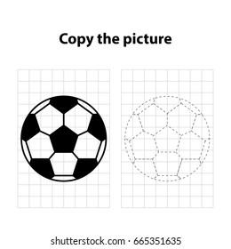 ball copy the picture,  game for children, worksheet  for kids