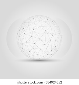 ball created from different small triangles created from connected dots