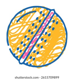 ball cricket game doodle icon sketch vector. ball cricket game sign. isolated symbol illustration