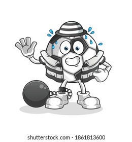 vector criminal de bola. personaje de caricatura