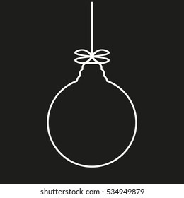 ball, decoration, Christmas, icon, vector illustration EPS 10