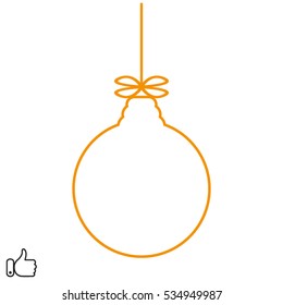 ball, decoration, Christmas, icon, vector illustration EPS 10