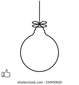 ball, decoration, Christmas, icon, vector illustration EPS 10