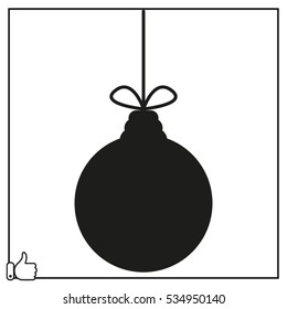 ball, decoration, Christmas, icon, vector illustration EPS 10