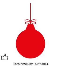 ball, decoration, Christmas, icon, vector illustration EPS 10