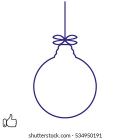 ball, decoration, Christmas, icon, vector illustration EPS 10