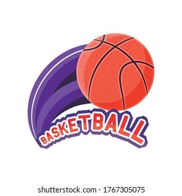 Ball detailed style icon design, Basketball sport hobby competition and game theme Vector illustration