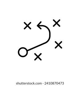 Vector de línea de icono de dirección de bolas