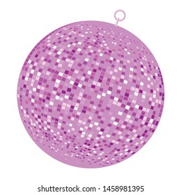 ball disco purple.flat design,isolated on white.adapted for websites and mobile applications.vector picture.
