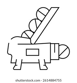 ball dispenser line icon vector. ball dispenser sign. isolated contour symbol black illustration