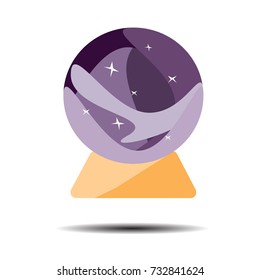 Ball for divination vector illustration. Doodle style. Design icon, print, logo, symbol, decor, textile, paper.