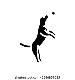 bola cão ícone glifo vetor. bola cão sinal. símbolo isolado ilustração