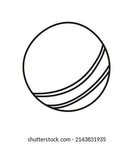Ball in doodle style. Vector hand drawn black line design element. Summer illustration.