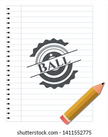 Ball drawn with pencil strokes. Vector Illustration. Detailed.