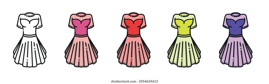 Ball dresses in different colors
