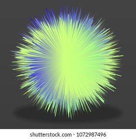 ball with the effect of fur. shaggy ball. Colorful cartoon fluffy pompon. Fur ball. Vector isolated on white background. Funny fur balls for game design.
